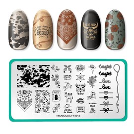 Maniology Wild West Nail Stamping Plate, Western-Theme Nail Design Manicure