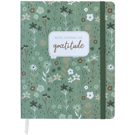 Pierre Belvédère - Journal de Gratitude par semaine 7” x 9” Sauge Fleurs - Bien-être, confiance en soi, pensée positive, estime de soi - 5 minutes par semaine - 5500305