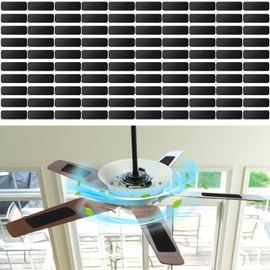 Sumind 100 Pcs Ceiling Fan Filters for Blades Activated Carbon Adhesive Filter Ceiling Fan Air Purifier Pads for Common Household Contaminants Home Kitchen Office, 5mm Thick