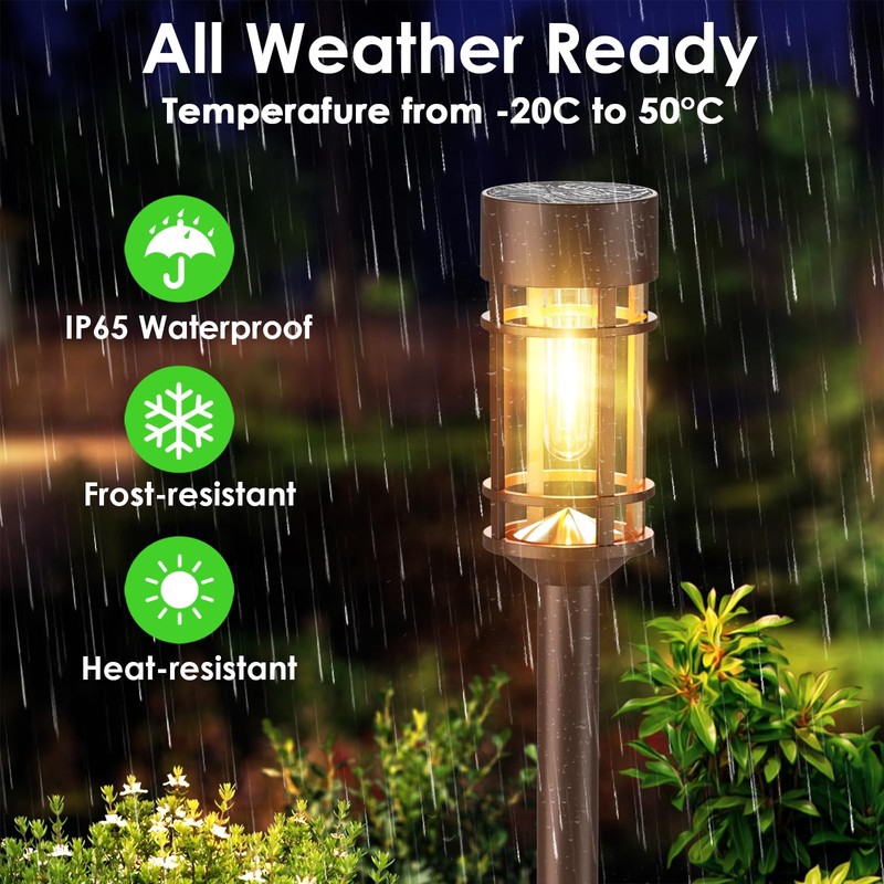 Mancra 8 Pack Solar Outdoor Lights, Bright Up to 10