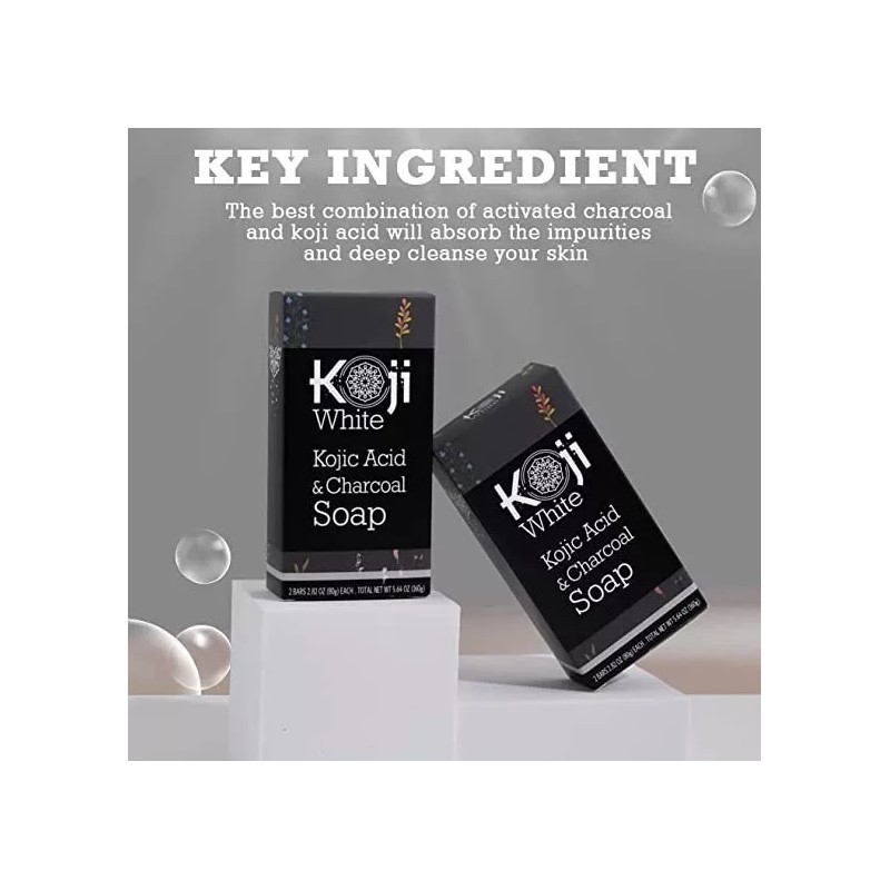 Koji White Jabón Iluminante-suavizante Ácido Kójico Y Carbón