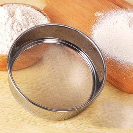 Flour Sieve Diameter, Stainless Steel Powder Sieve, Fine Mesh Sieve for Food, Suitable for Sieving Flour, Rice, Cereals, Beans (Silver)