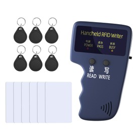 Handheld ID Copier 125khz RFID Reader Writer Duplicator Handheld RFID Copier Used for T5577 or EM4305 6 pcs T5577+ 6 T5577 Cards (Blue-ZGAGFZ-A)