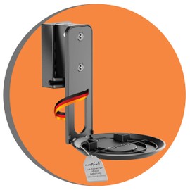 PureMounts supporto per diffusori per Sonos Era 100, supporto a parete per diffusori con gestione dei cavi, orientabile +/-45°, inclinabile 0/-18°, capacità di carico 3 kg, nero