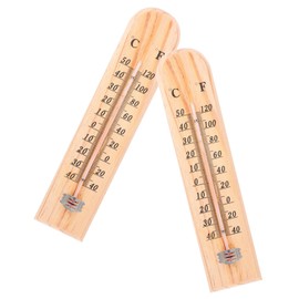 Kisangel Wooden Wall Thermometer for Home Greenhouse Outdoor Weatherproof Analog Temperature Indicator Garden Use