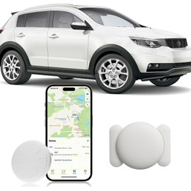 Dahetag Tracker Device for Vehicles,GPS Car Tracker,No Monthly Fee Anti-Lost Car Locator Works with Find My(iOS Only),Mini Hidden Car Tracker with Magnetic Case (White,1PCS)