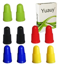 Yuauy 2 PC x 5 Colors Valve Cap Dust Covers for MTB Presta Bike Bicycle Road Racing Coloured Plastic (Total 10 pcs)