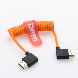 DRRI 8K@60Hz 4K@120Hz Left Angle to Right Angle HDMI 2.1 Ultra High-Speed Braided Cable for BMPCC 4K/6K, RED， DJI Ronin 4D, Portkeys LH5P II Monitor
