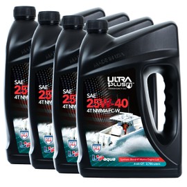 U1P-Aqua SAE 25W-40 Synthetic Blend 4T Marine Engine Oil NMMA FC-W (4 Gallon)