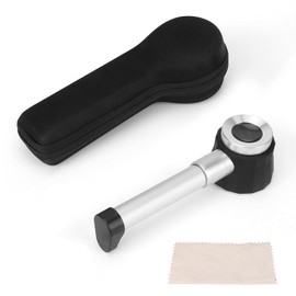 ACETOP Lupa de 45 aumentos de mano con luz LED para joyeros con escala de medida y estuche de almacenamiento portátil para trabajos cercanos, joyas, pasatiempos, lectura, chequeo