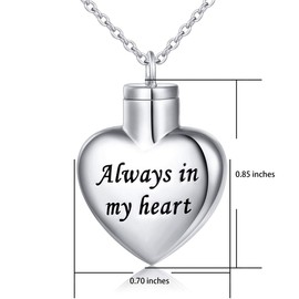 Cremation Jewellery Flyow 925 Sterling Silver Memorial Urn Ashes Keepsake Cylinder Necklace Pendant Chain, Silver