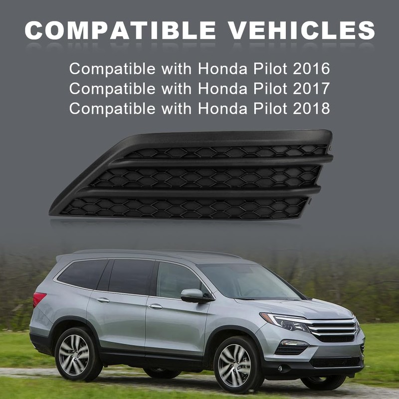 JDMON Front Fog Light Cover Compatible with Honda Pilot 2016