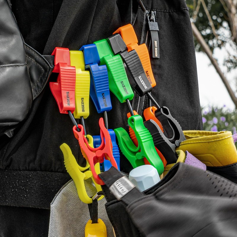 BOZZYS Glove Clips for Work 6-Pack | Blue A+Z Combo