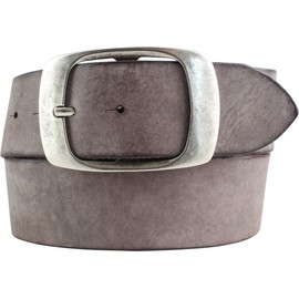 BELTINGER Soft Full Cowhide Leather Belt Used Look 5 cm with Double Buckle Denim Belt for Men 50 mm Leather Belt Vintage Look, Brown, antique silver, 115 cm (Gesamtlänge 130 cm)