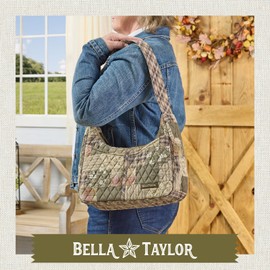 Bella Taylor Blakely - Hobo Shoulder Bag for Women - Lightweight Quilted Fabric Purse with Pockets – Woodland Patch