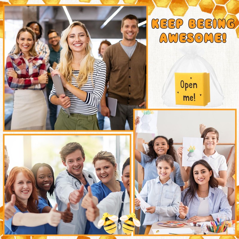 Geelin 20 Sets Positive Bee Gifts Bulk Mini Resin Bee