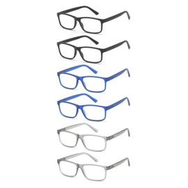 Goosen Gracious 6-Pack Reading Glasses for Women Men Spring Hinge Readers, Blue Light Blocking Computer Eyelgasses, C1C1-C2C2-C4C4 1.0 x