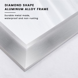 Amorho 36x36 Inch Bathroom Mirror Silver, Thick Metal Framed Wall Mirrors for Over Sink, Brushed Nickel Mirror Perfect for Bedroom, Living Room, Entryway, Rectangle (Horizontal/Vertical).