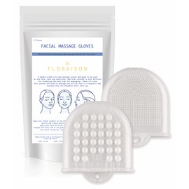 2 Mini Gloves Mini Glow Soft Silicone Facial Cleansing Brush and Face Massager Luxury Skincare Gift (Metallic White)