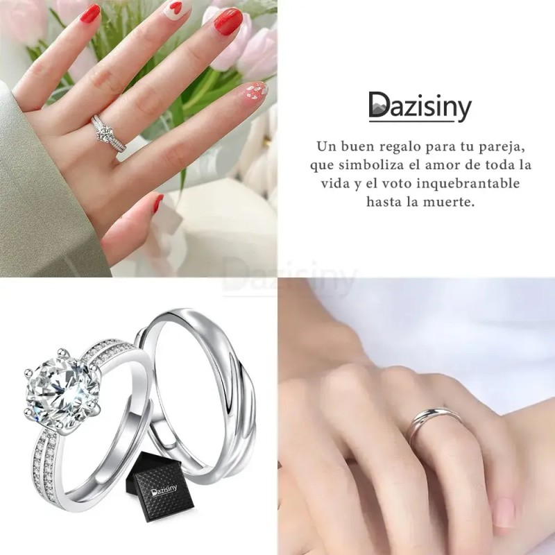 Pack de Anillos Dazisiny para Pareja, de Promesa y Compromiso