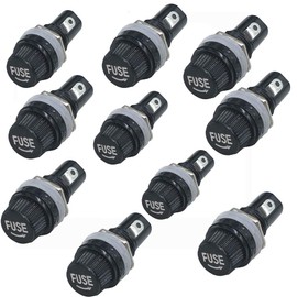 AC 10A/250V 15A/125V 15A Panel Mount 5.2 x 20mm Screw Cap Fuse Holder Socket (Pack of 10)