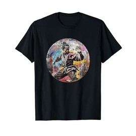 Japanese Martial Arts Fighter Girl Graffiti Style Art Design T-Shirt