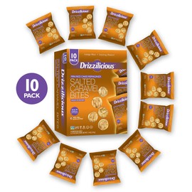 Drizzilicious Drizzilicious Mini Rice Cakes Salted Caramel - Rice Crisps, Healthy Snack for Adults and Kids, Flavored Rice Cakes, Vegan, Gluten Free, Allergen Free, Only 90 Calories Per Bag - 0.74 oz (Pack of 10)