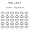 M10 (10mm) Spring Washer Set - Steel - Evelyne (Pack