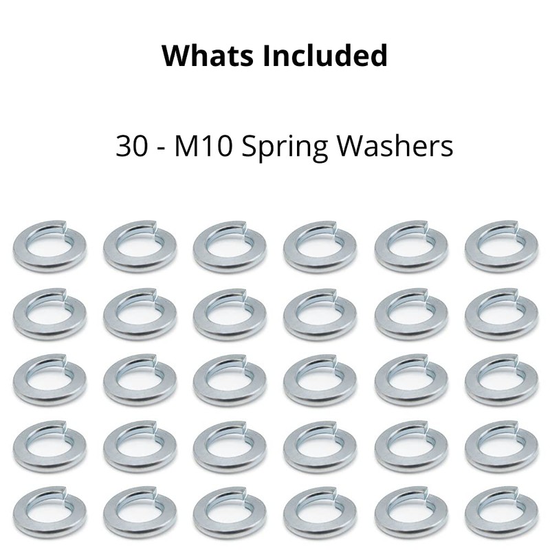 M10 (10mm) Spring Washer Set - Steel - Evelyne (Pack
