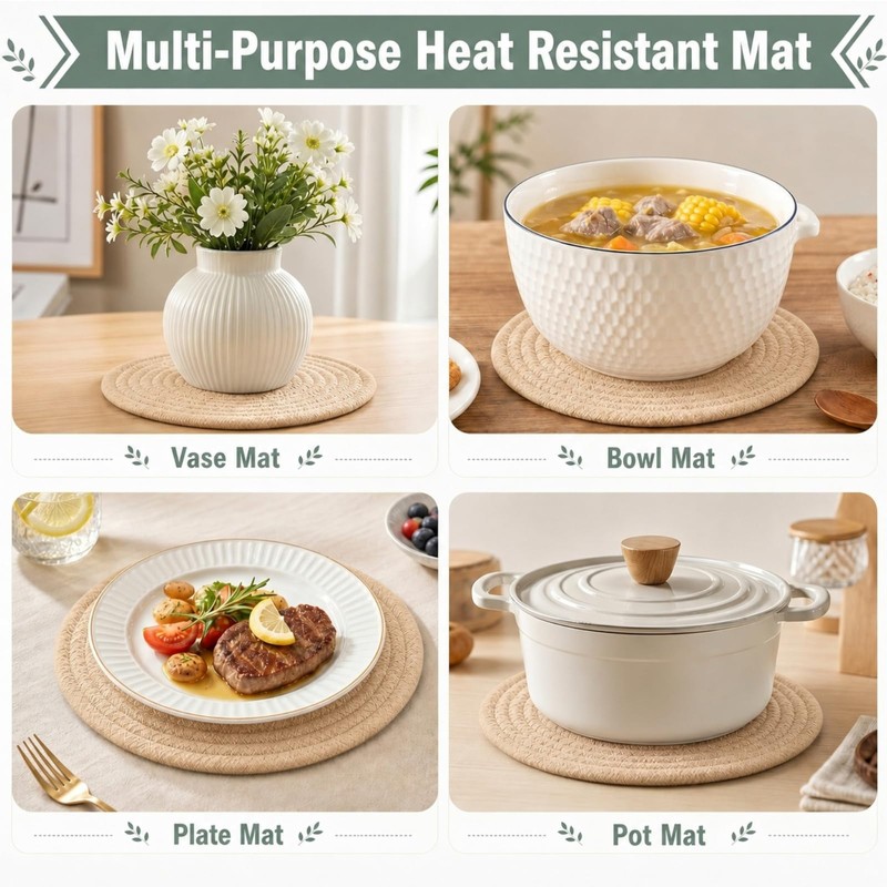 LUUTUUORA 6 Pcs Trivets Set for Hot Dishes, Heat Resistant