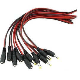 Generic 5pair 12V 5.5x2.1mm Male + Female DC Power Socket Jack Connector Cable Plug Wire