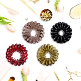 Tatuo 4 Pcs Women's Hair Accessories Bun Clips for Hair Bird Nest Clip Lazy Birds Nest Plate Hairpin Accessories for Women Friendship Gift Christmas Gifts