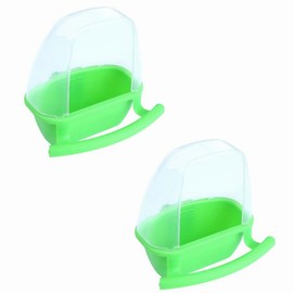 2 Pcs Plastic Bird Feeders, Pet Bird Food Feeder with Perch, Container for Parrots, Cockatiel, Pigeon Cage Accessories