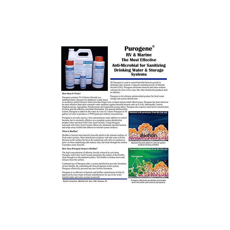 128oz Purogene Water Treatment Preserver and Maintainer for Drinking Water