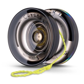 MAGICYOYO K2 Crystal Black Yoyo Professional, Responsive Yoyo for Kids Beginners with Extra Unresponsive Yo Yo Bearing, Pro Plastic Trick Yo Yo for Adults+12 Stings+Bearing Removal Tool+Storage Bag