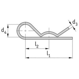 R clip - 2.5mm - A4 (marine grade) Stainless - 10 pack