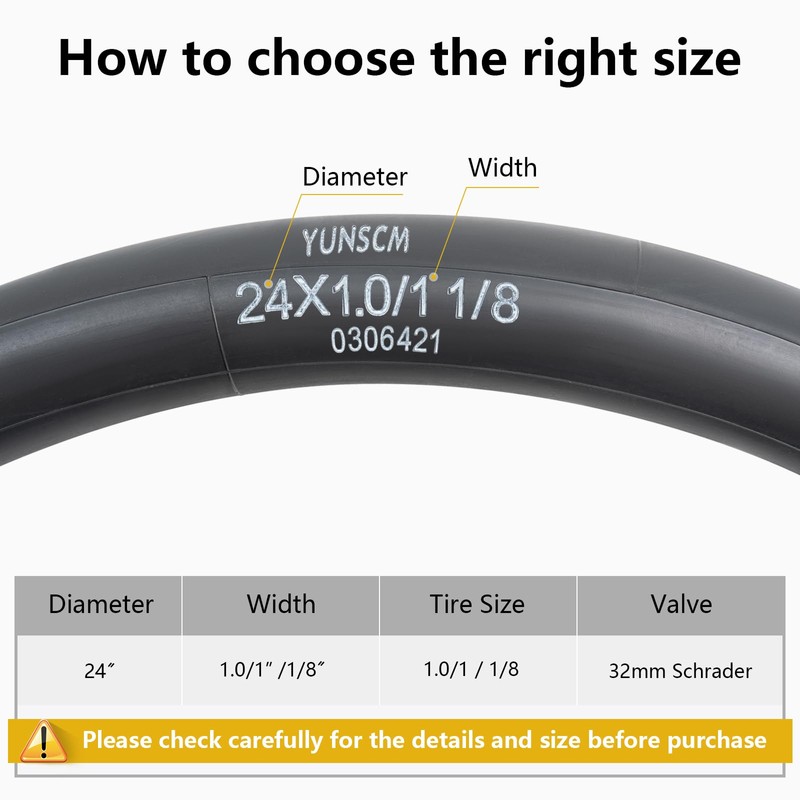 YunSCM 2pcs 25/28-540 24 inch Heavy Duty Inner Tube 24x1.0-1
