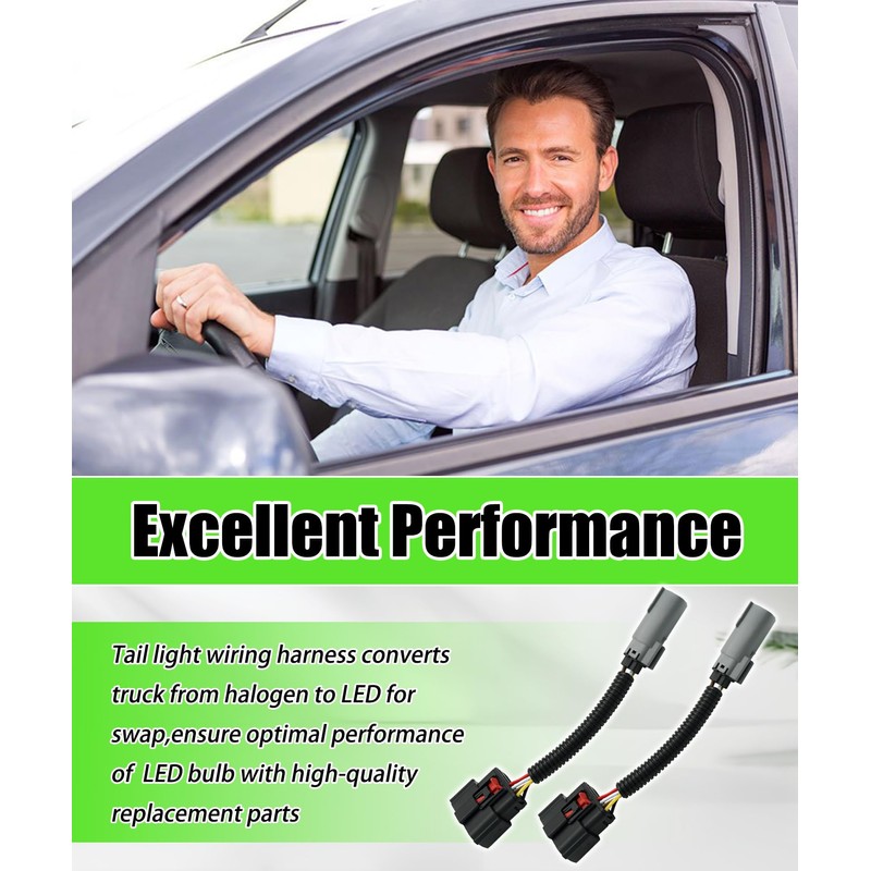2PCS Halogen to LED Taillight Conversion Harness Kit Fits for