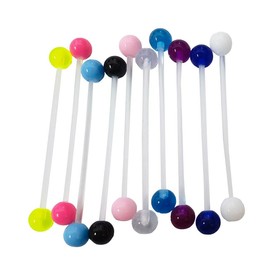 10 Pack Flexible Pregnancy Maternity Belly Button Bar Navel Piercing Retainer Long Clear Retaining Coloured Anti Allergy Material Flexi