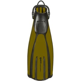 Mares Unisex Adults Avanti Quattro + Diving Fins - Durable Efficient Versatile Open-Heel Scuba Fins with Four-Channel Design & Bungee Strap, Olive, Regular