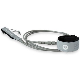 Beach Access Premium Light Leash Cord 6ft/7ft/8ft/9ft/10ft 7mm with 6 Month Warranty for Surfing Leash (Grey, 8FT)