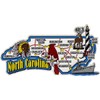 North Carolina State Outline Refrigerator Magnet, Approximate Size 5 inch