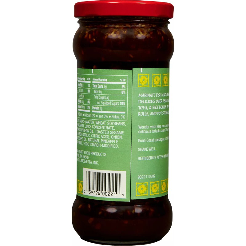 Kona Coast Sauce Teriyaki Paradise Pineapple 15 oz (Pack of
