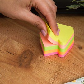 D.RECT Sticky Notes, 1 Pad of 400 Neon Color Arrow Shaped Sheets