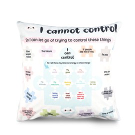 BOXOB Mental Health Pillow Covers, 17.32x17.32in Calming Pillow Covers Counseling Office Must Haves Throw Cushion Case Calming Corner Classroom Decor Calm Down Corner Supplies for Office Classrooms