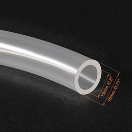 sourcing map PVC Clear Vinyl Tubing, 13mm(1/2-inch) ID 18mm OD 8ft Plastic Pipe Air Water Hose
