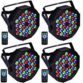 Stage Lights Dj Lights for Parties Led Stage Lights Sound Activated Portable Party Lights Par Lights 36 Led RGB Remote Control DMX Disco Lights Uplights for Indoor Events Bar Birthday Wedding Outdoor