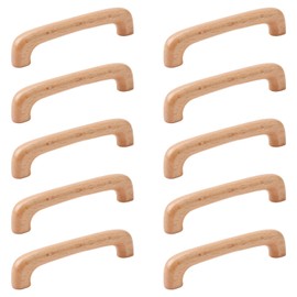 MOROBOR Wooden Cabinet Handles Solid Wooden Drawer Pull 96mm Hole Centers U-Shaped Cabinet Hardware Pull for Bedroom Bathroom Kitchen Cabinets Door- 10 Pack