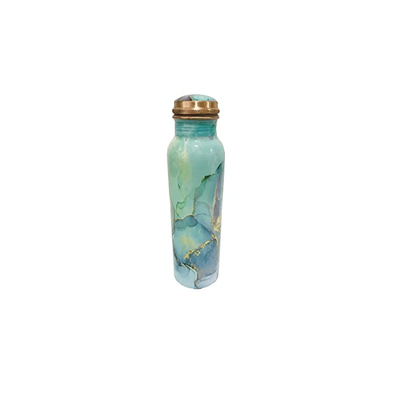 Green Copper Water bottle 900 ml Joint-Free Copper Water Bottle
