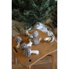 Handmade Wool Felt Mushroom Christmas Ornaments, Set of 4, Neutral